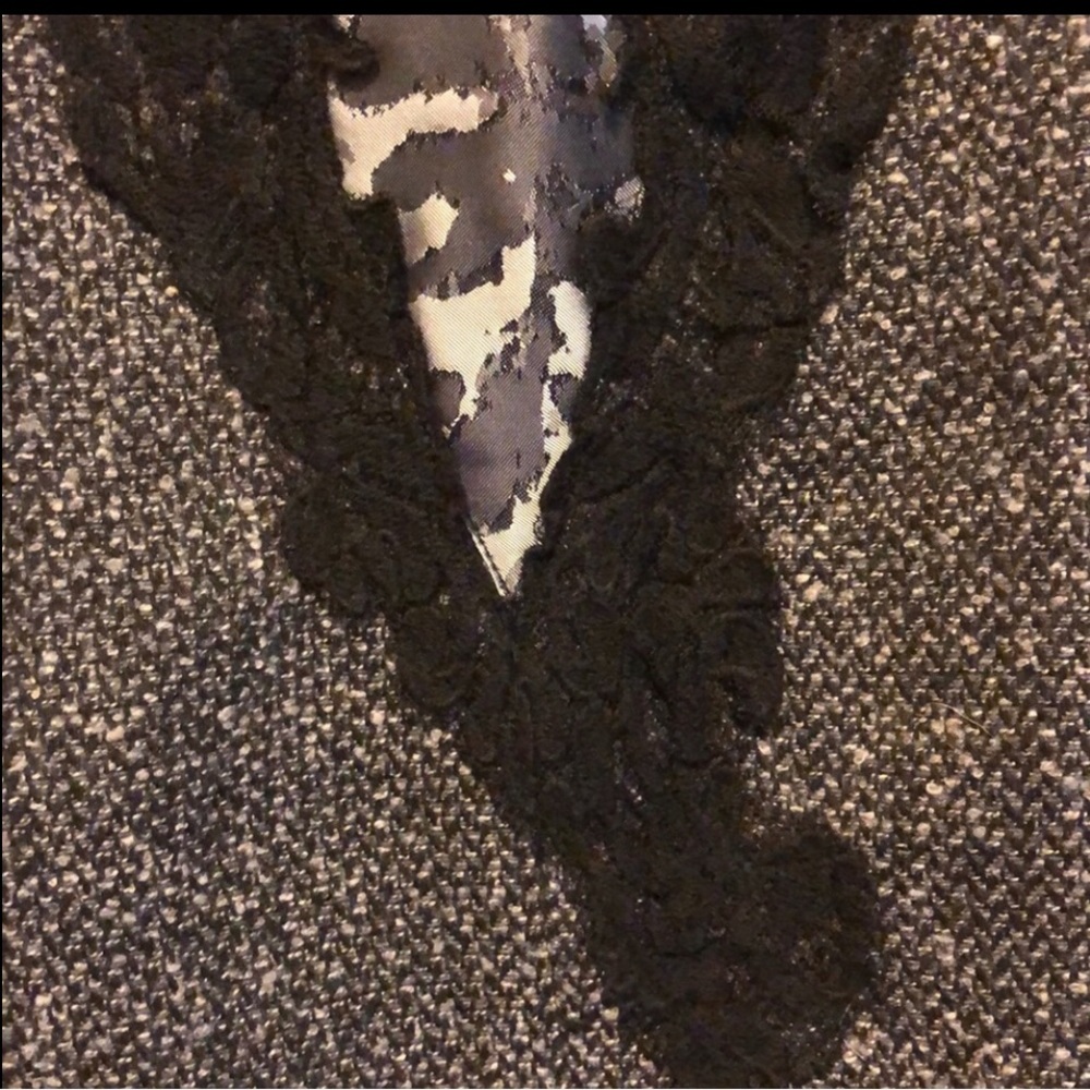 G.I.L.I. Black & Gray Tweed & Leopard Lace Trim Sides Skirt Style #A237483 XXS - Picture 6 of 11